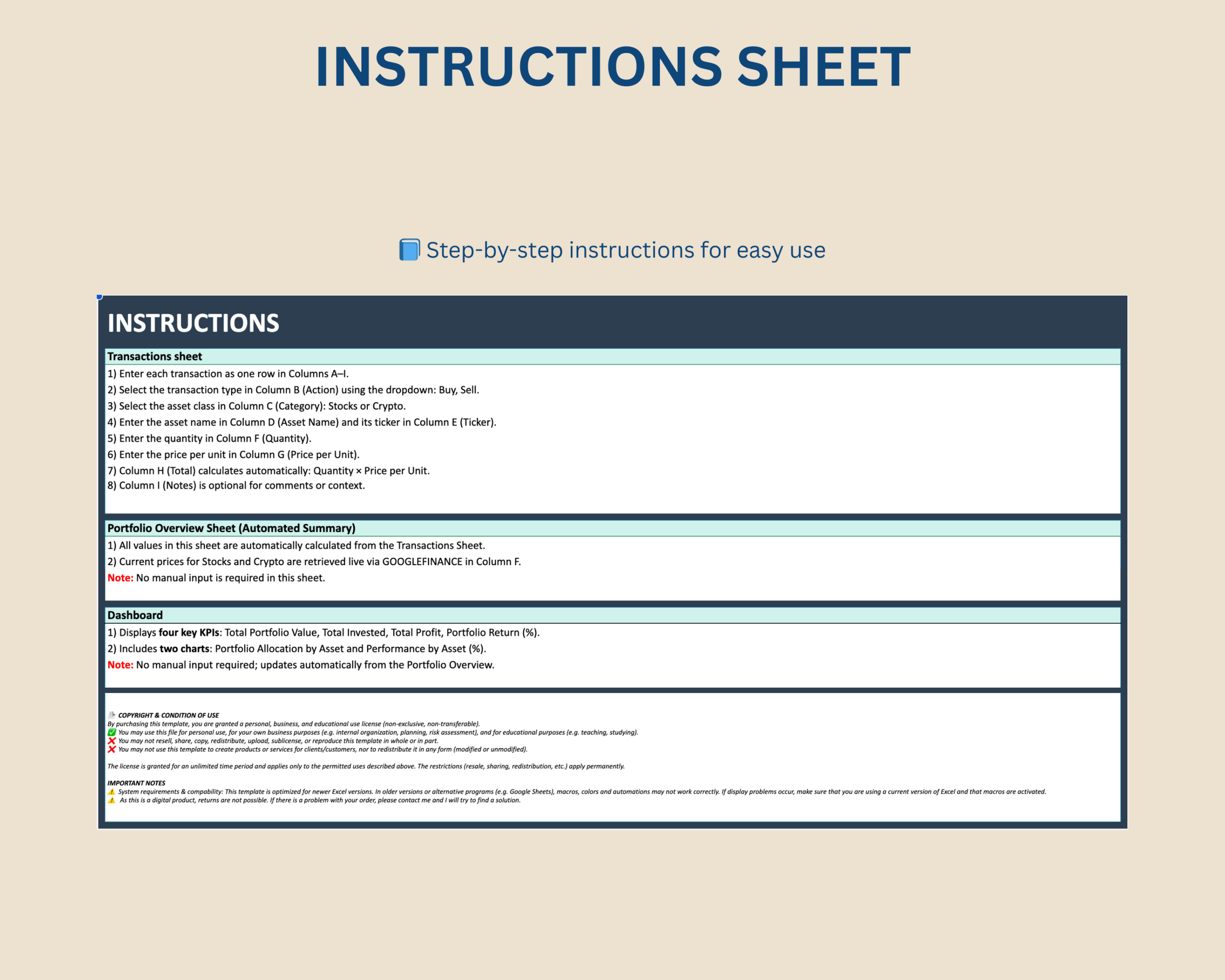 Investment Tracker Google Sheets Template - Image 5