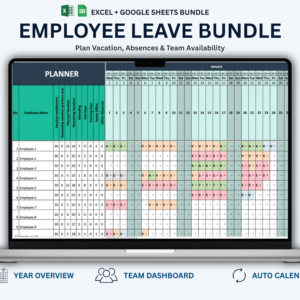 Employee Leave Tracker Bundle for Excel & Google Sheets