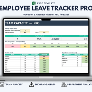 Employee Leave Tracker PRO for Excel